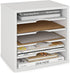 Ballucci File Organizer Paper Sorter, 5 Tier Adjustable Shelves Office Desk Organizer (White)