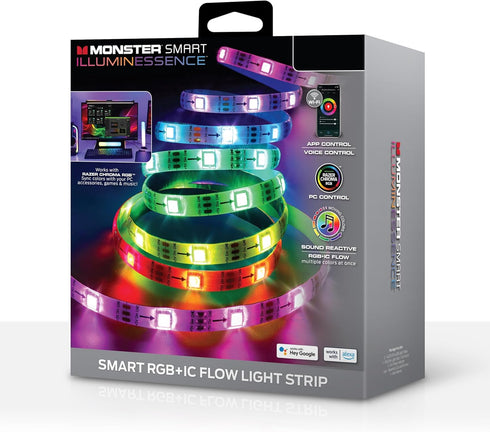 Monster Smart 25 Foot RGB+IC LED Strip Lights, Sound Reactive Strip Lights