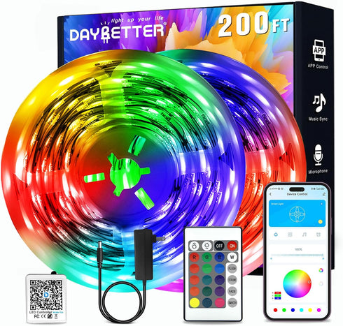 DAYBETTER Led Strip Lights 200 ft(2 Rolls of 100 ft) Smart Strips