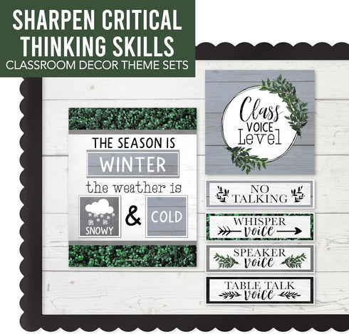 Hadley Designs Farmhouse Classroom Calendar Set - Bulletin Board Calendar for Classroom Decor, Teacher Supplies