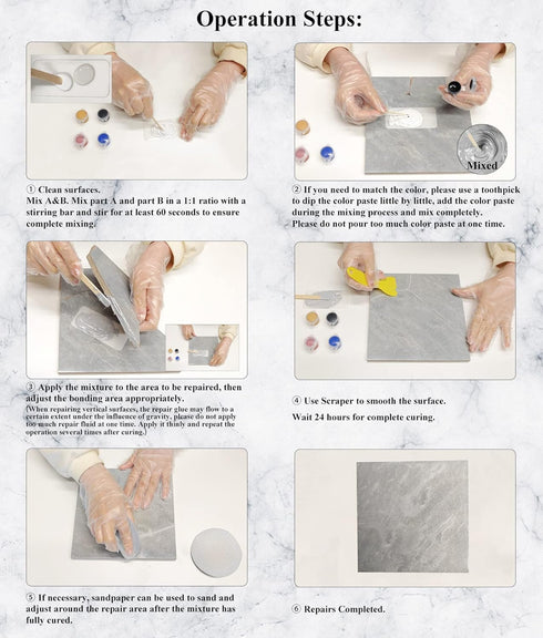 Tub, Tile and Shower Repair Kit (Color Match), Hupeyna Porcelain Repair Kit for Chips, Dents, Cracks