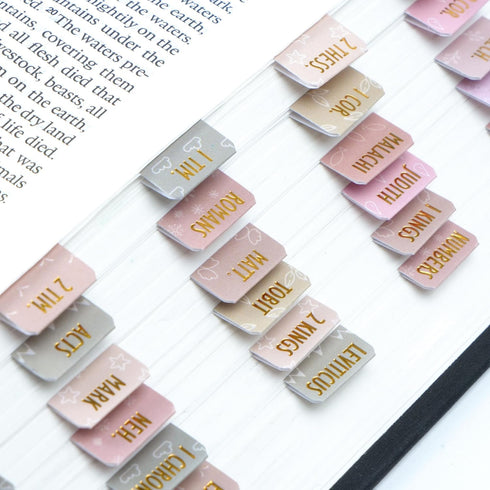 Mr. Pen 84 - Catholic Mini Bible Tabs for Women, pcs, Soft Glow, Gold Foil Lettering, Old and New Testament, Small