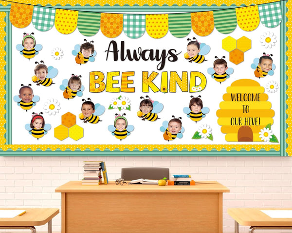 Bee Bulletin Board Set DIY Photo Crafts Summer Cutouts for Teachers Students Always Bee Kind Classroom Decorations