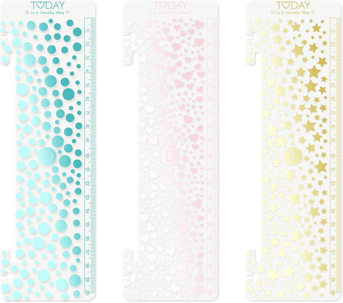 Discagenda Today Marker Set of 3 - Bubbles, Hearts, Stars for 6 Rings Binder & Discbound Planner Organizer