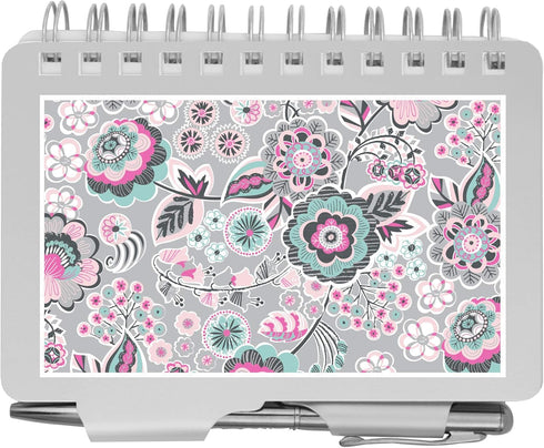 Wellspring Password Book, Whimsical Blooms, Silver Aluminum, 3.5" x 4.5"