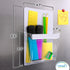 YES4QUALITY Magnetic Pen Holder for Refrigerator, Strong Magnetic Back, Dry Erase Marker Holder, Clear & White Pencil