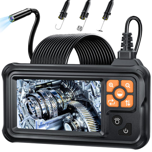 SKYBASIC Industrial Endoscope Borescope Camera with Light, 4.3'' HD Digital Handheld Waterproof Sewer