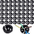 100 Pcs Non Metallic Button Push-in Cable Connector, Black Snap Connector for Junction Box (3/8 Trade Size)