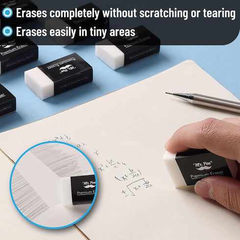 Mr. Pen Pencil Eraser, 8 Pack White Erasers for Artists, Large Drawing Erasers for Sketching and School