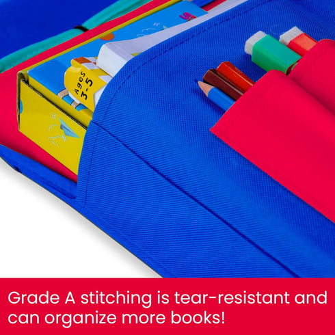 Godery Chairback Buddy Pocket Chart, Storage Canvas Seatback Organizer for Home, Classroom, Red
