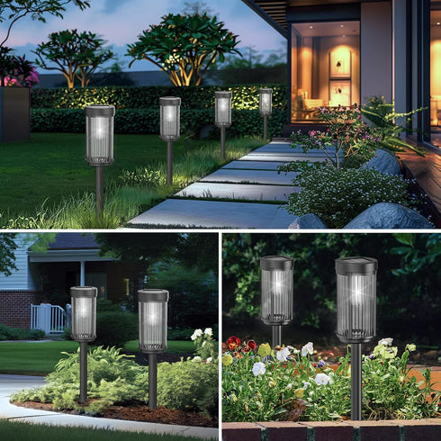 EXCMARK 12 Pack 12) Outdoor Solar Lights Waterproof for Yard Garden Walkway Pathway Lawn Decorative Contemporary