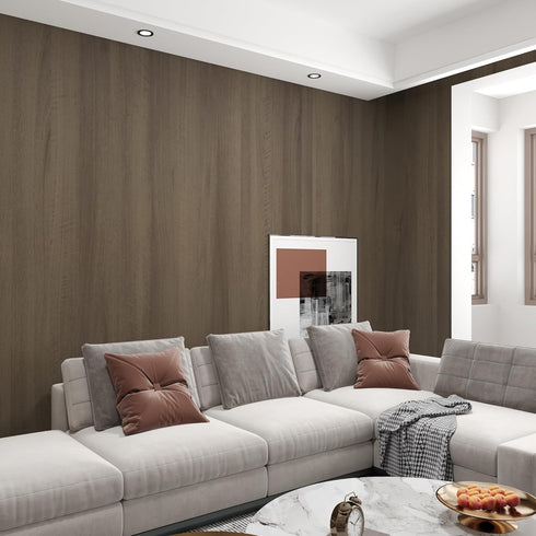 16x78inch Counter TOTIO Taupe Wood Grain Wallpaper Peel and Stick Dark Walnut Wood Contact Paper Matte Thickened