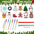 Christmas Notepad Set, 24 Set with Holiday Ballpoint Pens, Sticky Notes with Christmas Characters, Winter Holiday Theme