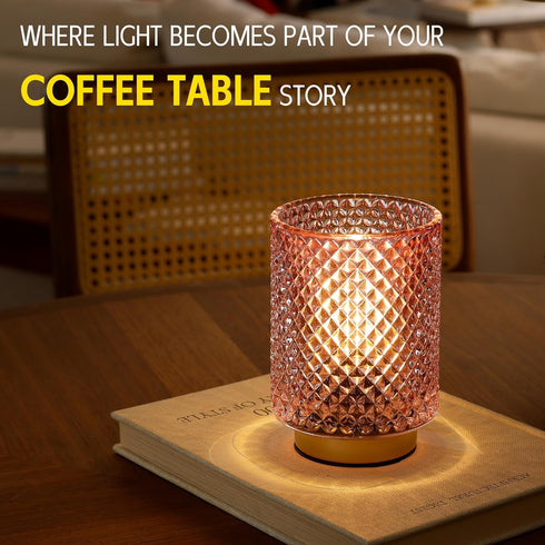 ULAROOM Small Battery Operated Lamp with Timer for Dorm/Office Desk/Home Deocr,Cordless Shelf Warm Moody Lighting