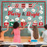 Winter Bulletin Board Decorations Merry Christmas Cutouts, Hot Cocoa Set for Holiday Classroom Decor