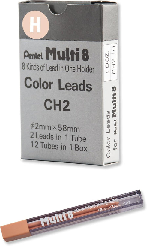 Pentel Arts 8 Colour Pencil Lead Refill, Peach, 24 Pieces of Lead (CH2-H) by Pentel