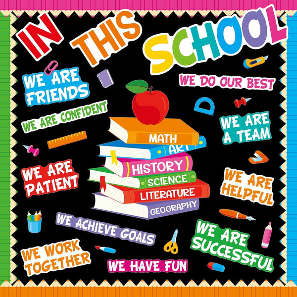 Motivational Bulletin Board Decoration Set, Classroom Affirmation Station Cutouts for Elementary School Home Wall