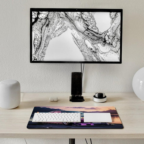 Large JDM Car R34 Mouse Pad, Purple Sea Design, 30x60cm Gaming Desk Mat, Computer Accessories for Office Decor