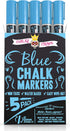 CHALKY CROWN Liquid Chalk Marker Pen, Dry Erase Marker for Chalkboard Signs, Windows, Glass (6mm Reversible Tip, Blue,