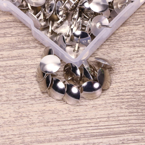 Tupalizy 100PCS Small Metal Thumb Tacks, Nickel Plated Round Head Push Pins for Cork Bulletin Board, Crafts, 0.4inch