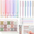 Bible Journaling Kit, Bible Study Supplies with 12Pcs Aesthetic Highlighters No Bleed, 75 Bible Tabs and 6Pcs Color Ink