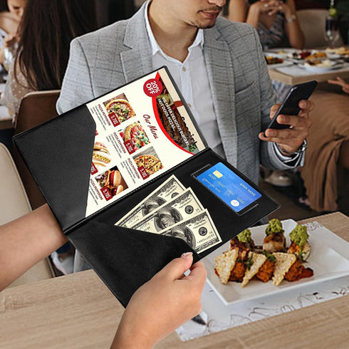 20-Pack Durable PVC Server Books for Restaurants - Guest Check Presenters