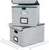 Huolewa Upgraded Collapsible File Storage Organizer Boxes with Lids, Portable Large Linen Filing Storage Boxes (Grey) -