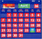Blue Calendar Pocket Chart with 76 Cards - 68 Illustrated Activity Cards, 8 Dry Erasable Flash Cards & 3 Hooks