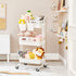 SONGMICS Rolling Cart, 3-Tier Storage Trolley with Handle, Utility Cart for Bathroom Laundry Room, White UBSC067W01