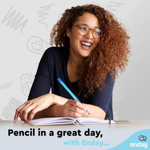 Emraw No 2 HB Translucent Pencils, Multipoint Non-Sharpening Stackable Pencil with Matching Eraser (Pack of 16)
