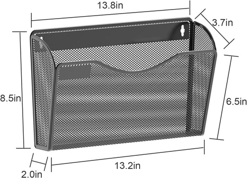 samstar 6 Pack Mesh Wall Mounted File Holder, Metal Wall File Pocket Mail Organizer for Office/Home