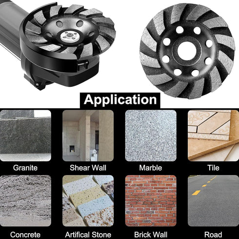 SUNJOYCO 4.5 inch Concrete Grinding Wheel, Heavy Duty Turbo Row Diamond Cup Grinding Wheel for Angle Grinder