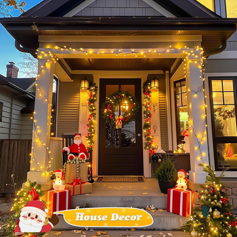 500 173ft 8 JMEXSUSS LED Christmas Lights Outdoor, Warm White Christmas Tree Lights, Modes Plug in Twinkle String Light
