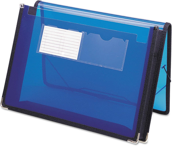 Smead Poly File Wallet with Closure, 2-1/4" Expansion, Translucent, Blue