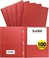 SUNEE 2 Pocket Folders with Prongs (100 Pack, Red), Paper Folders for School Office Home Business