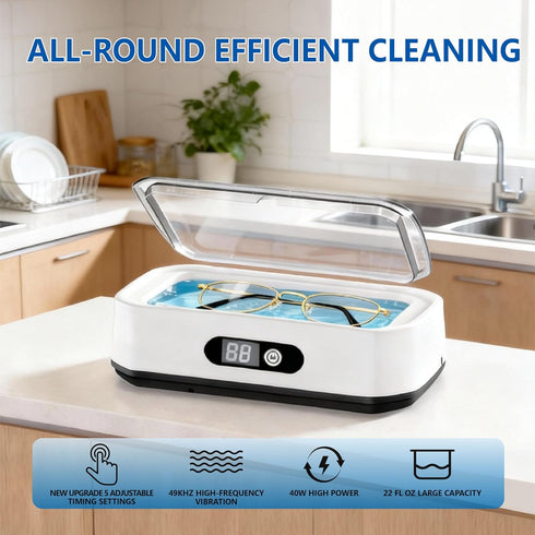 WHCASYO 49KHz 5 304 Ultrasonic Jewelry Cleaner, Enhanced Ultrasonic Cleaneing Machine with Modes Digital Timer