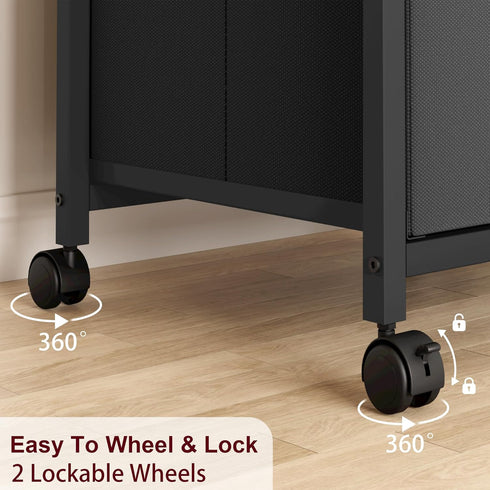 GAOMON File Cabinet with 3 Drawers, Mobile Filing Cabinet Fits Letter Size or A4, Small Under Desk Storage Cabinet,