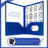 Patelai 50 Pack Pocket Folders, 2 Pocket Heavy Duty Plastic Folders, Letter Size, Business Card Holder, Blue