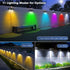 8 Pack 9 11 100lm IP65 Brizled Solar Fence Lights Outdoor, Colors & Modes - Warm White/Cool White/RGB Color Changing