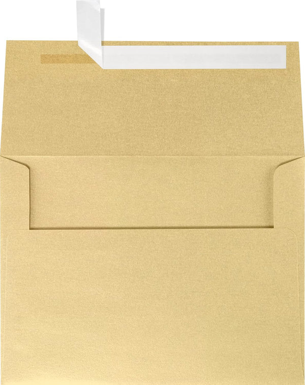 LUXPaper A6 Invitation Envelopes | 4 3/4" x 6 1/2" | Blonde Metallic | 80lb. Text | 50 Qty | Peel & Press