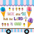 CY2SIDE 73PCS Ice Cream Taste and See That the LORD is Good Christian Cut-outs for Classroom Bulletin Board Border