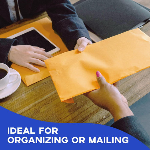 Manilla Envelopes 9x12 Self Seal, 100 PCS Goefun Brown Kraft Large Yellow Envelopes for Mailing - 100GSM