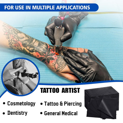 13"x 18" 3 (500, Disposable Dental Bibs - Ply Waterproof Tattoo Supplies Cover for Patients - Dentist, Esthetician
