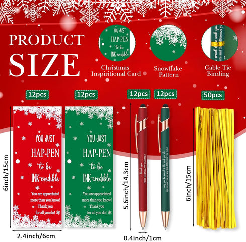 Sayglossy 24 Set Employee Appreciation Gifts Bulk Thank You Motivational Ballpoint Ink Pens with Inspirational Cards