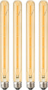 4 Pack LEOOLS T300 Vintage LED Filament Bulb, T10 6W Dimmable, 11.8inch Long Tubular Vintage LED Light, E26 Medium Base