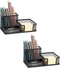 Mind Reader Desktop Organizer, Pen Holder and Clip Basket, Metal Mesh Storage for Office (Black)