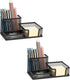 Mind Reader Desktop Organizer, Pen Holder and Clip Basket, Metal Mesh Storage for Office (Black)