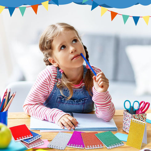 Mini Notepads for Kids Party Favors, Small Prism Spiral Notepads, 3.9 x 2.4 Inch, 48 Pcs