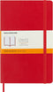 Moleskine Classic Notebook, Soft Cover, Large Ruled/Lined, Scarlet Red, 5" x 8.25", 192 Pages