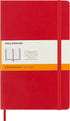 Moleskine Classic Notebook, Soft Cover, Large Ruled/Lined, Scarlet Red, 5" x 8.25", 192 Pages